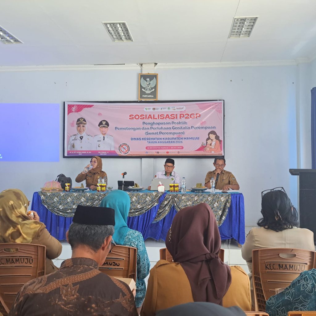 Sosialisasi P2GP tentang Penghapusan Praktik Pemotongan dan Perlukaan Genitalia Perempuan (Sunat Perempuan) Digelar di Aula Kantor Kecamatan Mamuju
